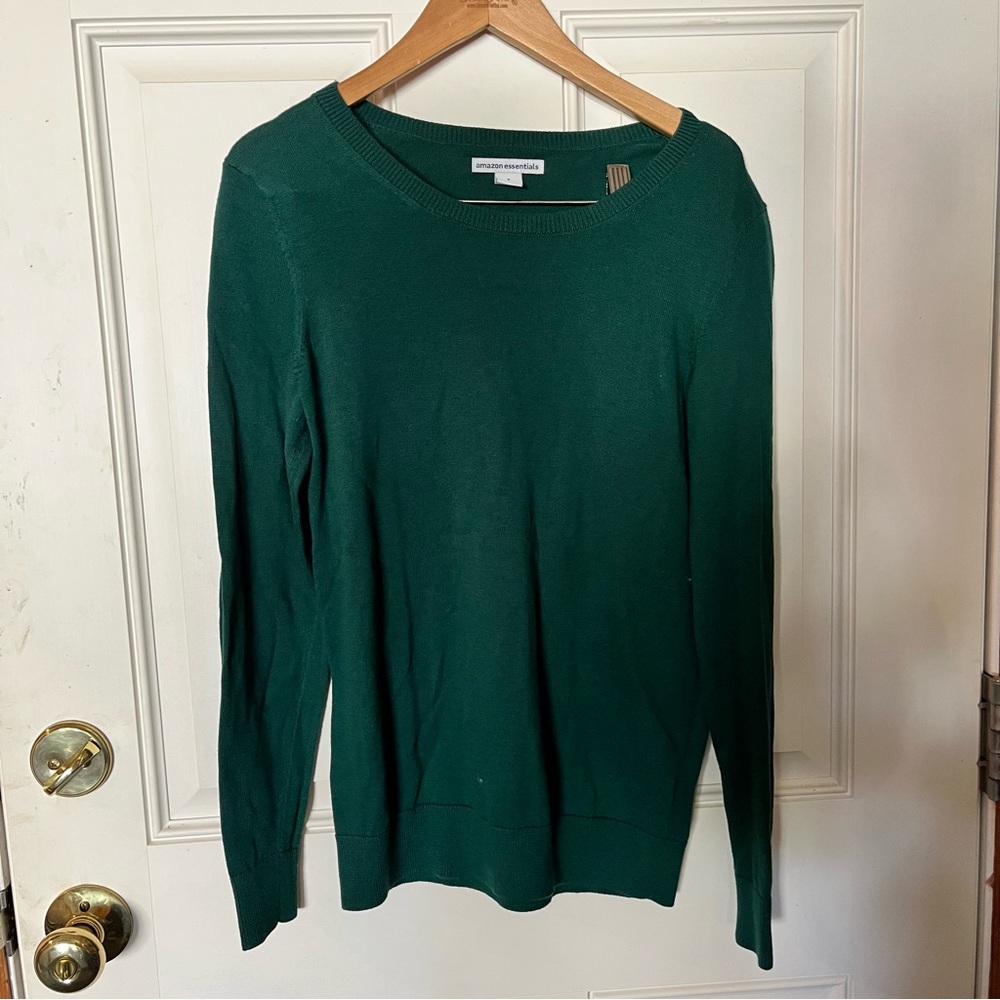Amazon Essentials Forest Green Women's Crew Neck Sweater